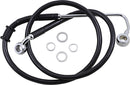 Extended Length Stainless Steel Brake Line Black For Harley Davidson FLSTF 1690 ABS 2017