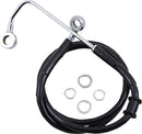 Extended Length Stainless Steel Brake Line Black For Harley Davidson FLSTFB 1690 ABS 2015-2017
