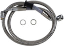 Extended Length Stainless Steel Brake Line Silver For Harley Davidson FLSB 1750 ABS 2018-2023