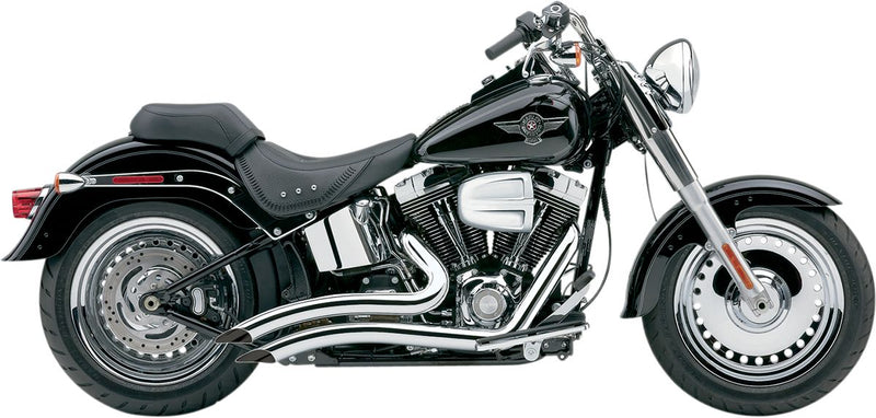 Speedster Shorts Swept Exhaust With Powerport Chrome For Harley Davidson FLSTC 1584 2007-2011