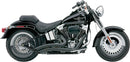 Speedster Shorts Swept Exhaust With Powerport Black For Harley Davidson FLSTC 1584 2007-2011