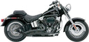 Speedster Shorts Swept Exhaust With Powerport Black For Harley Davidson FLS 1690 2012-2016