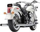 True Duals Exhaust System Chrome With Billet Tips For Harley Davidson FLHRS 1584 2007