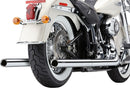 True Duals Exhaust System Chrome With Billet Tips For Harley Davidson FLS 1690 2012-2016
