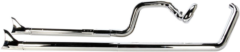 True Duals Exhaust System Chrome With Fishtail Tips For Harley Davidson FLHRS 1584 2007