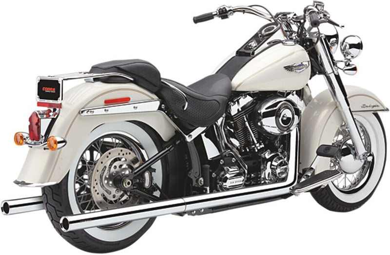 True Duals Exhaust System Chrome With Billet Tips For Harley Davidson FLST 1340 1987-1990