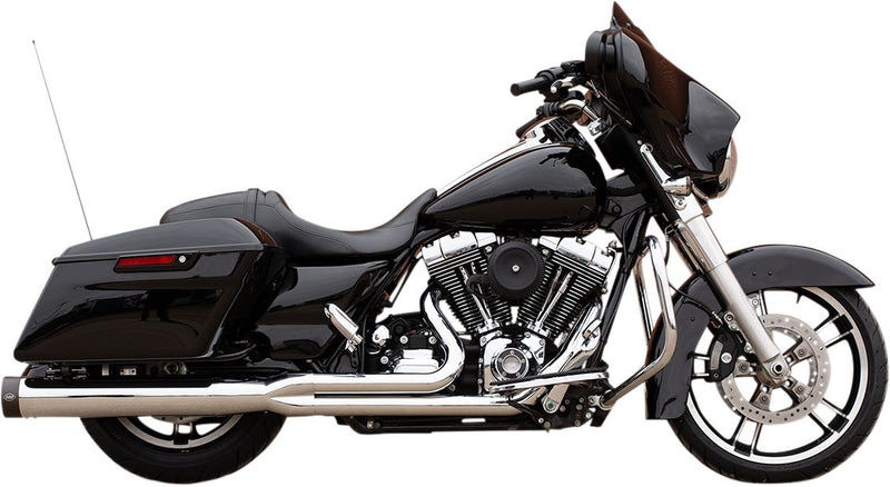 Exhaust System 2-1 Sidewinder Chrome With Black End Caps