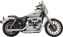Firepower Series Slip-On Mufflers Slash Cut Chrome For Harley Davidson XL 1200 C 2004-2013