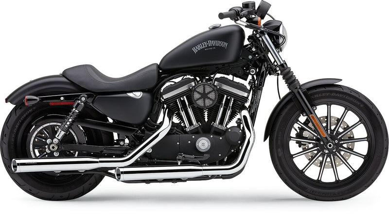 Slashcut Slip-On 3 Inch Mufflers Chrome For Harley Davidson XL 1200 C 2014-2016
