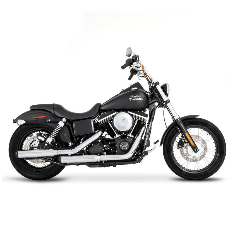 Muffler Slip-On 3 Inch Duals Chrome With Black Straight End Caps For Harley Davidson FLSTC 1584 2007-2011