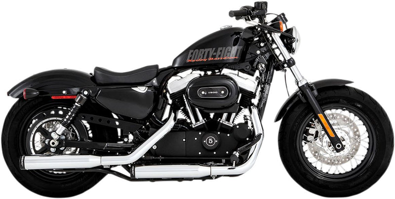 Muffler Slip-On 3 Inch Duals Chrome With Black Straight End Caps For Harley Davidson XL 1200 CA ABS 2014