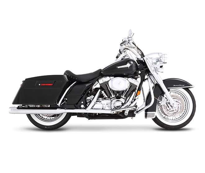 Muffler Slip-On 4.5 Inch Duals Chrome With Chrome End Caps For Harley Davidson FLHR 1750 ABS 2020-2022