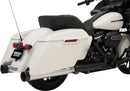 Slip-On Mufflers Chrome With Black Billet End Caps For Harley Davidson FLHR 1750 2017-2019