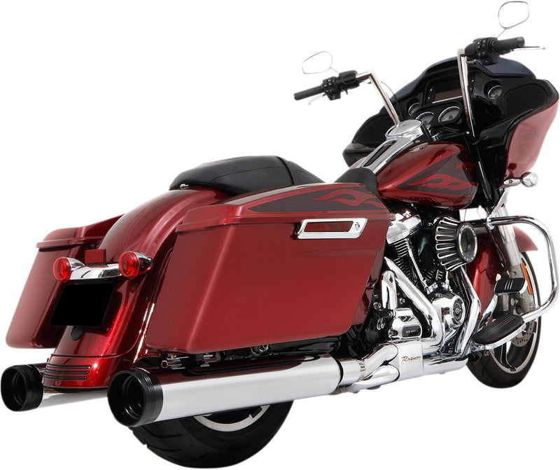 Muffler Slip-On 4.5 Inch Duals Chrome With Black Tradition End Caps
