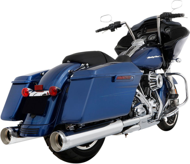 Muffler Slip-On 4.5 Inch Duals Chrome With Chrome Tradition End Caps For Harley Davidson FLHR 1750 2017-2019