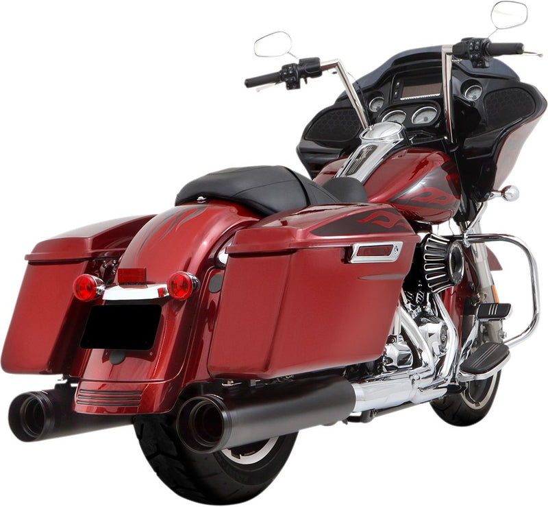 Muffler Slip-On 4.5 Inch Duals Black With Black Tradition End Caps For Harley Davidson FLHR 1750 2017-2019