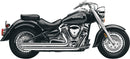 Slash Down Hot Rod Speedster Exhaust Chrome With O2 Sensor Bungs For Yamaha XV 1700 AS 2008-2013