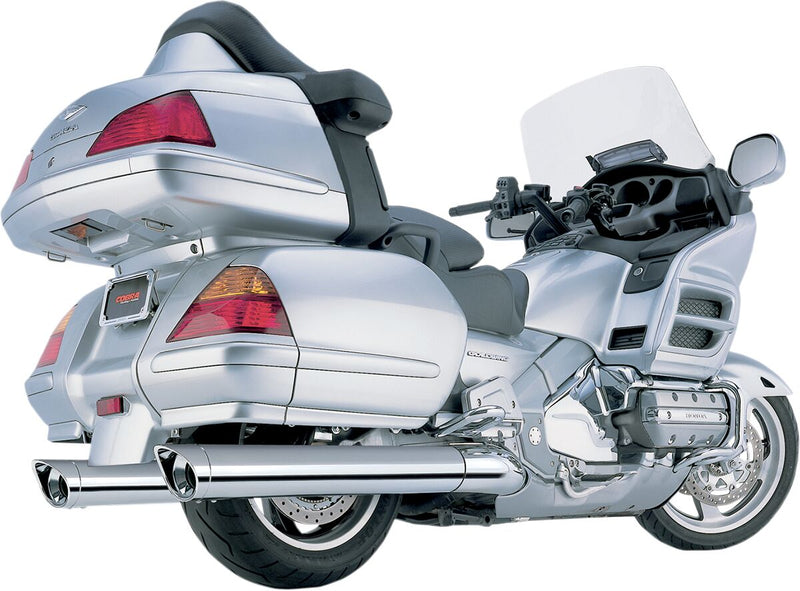 Slip-On 4 Inch Mufflers Chrome For Honda GL 1800 2001-2010