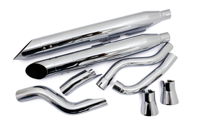 Silvertrail K02 Slip-On Muffler Chromed Steel For Yamaha XV 1000 1986-1987