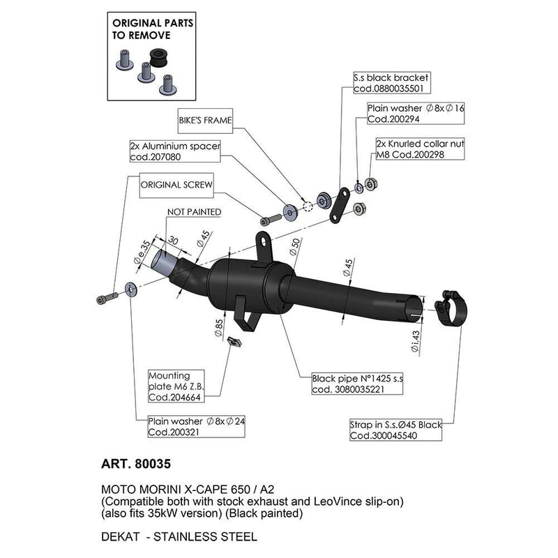 Cat Eliminator Link Pipe For Moto Morini X-CAPE 650 ABS 2021-2022