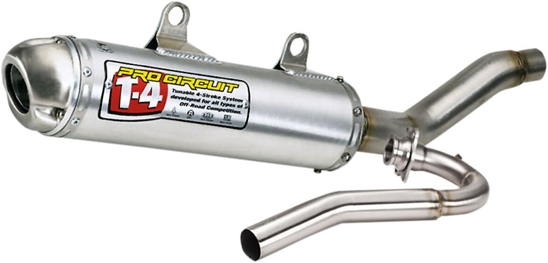 T-4 Exhaust System Silver For Suzuki DR 350 90-98 / DR 250 90-93