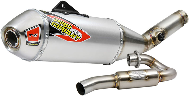 T-6 Exhaust System Silver For Kawasaki KX 450 - 19-22