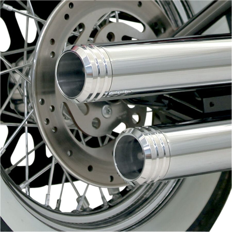End Cap For Muffler Polished Grooved - 3 Inch