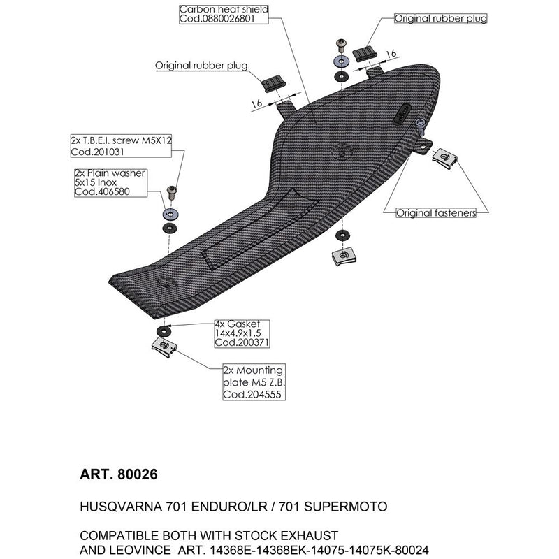 Heat Shield For Husqvarna 701 Enduro 2016-2017