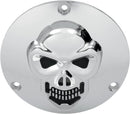 3-D Skull 3 Hole Derby Cover Black / Chrome