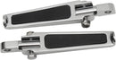 Straight Male Mount Footpegs With Rubber Inlay Black / Chrome / Polished