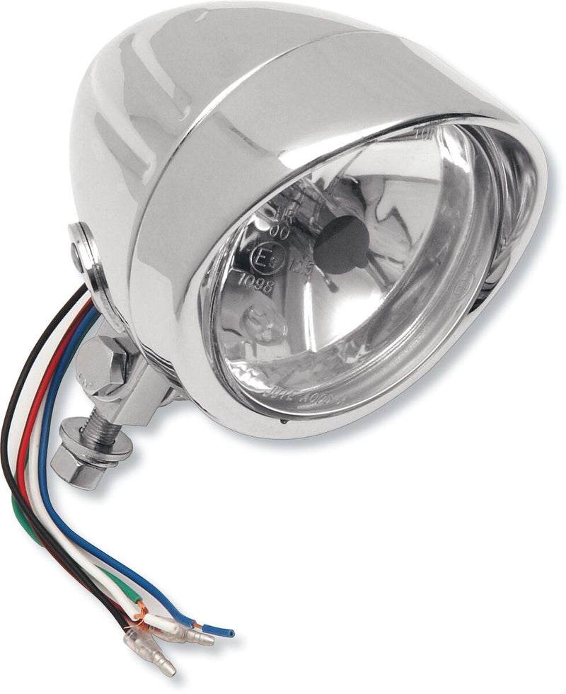 Spotlight With Running Lights 4.5" Grooved Clear Lense Chrome