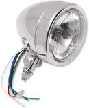 Spotlight With Running Lights 4.5" Plain Clear Lense Chrome