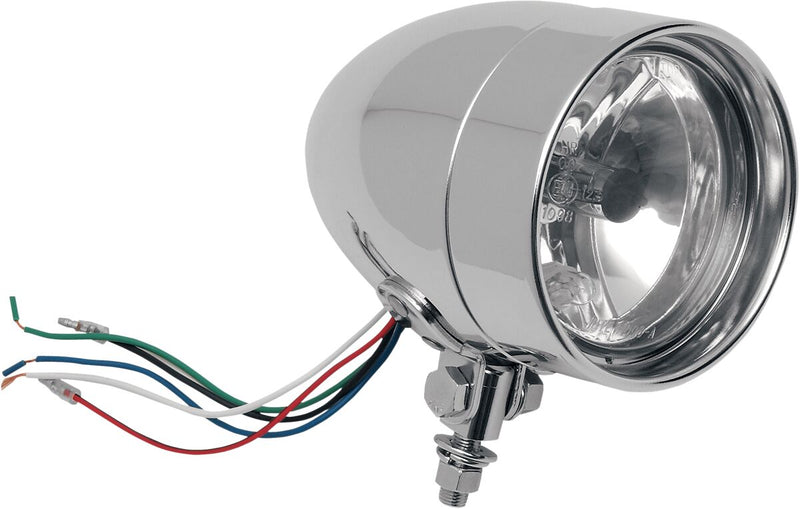 Spotlight Bullet-Style 4" Bottom-Mount Clear Lens Deep-Dish Trim Ring Chrome