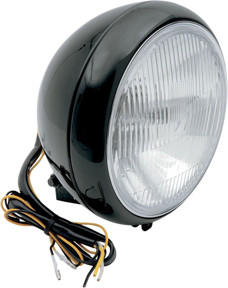 Headlight 7" Smooth Black HD FLST