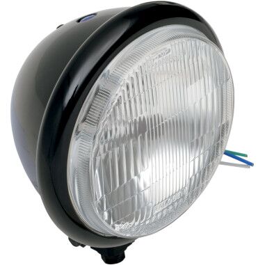 Bottom-Mount Headlight Assembly Gloss Black - 5 3/4"