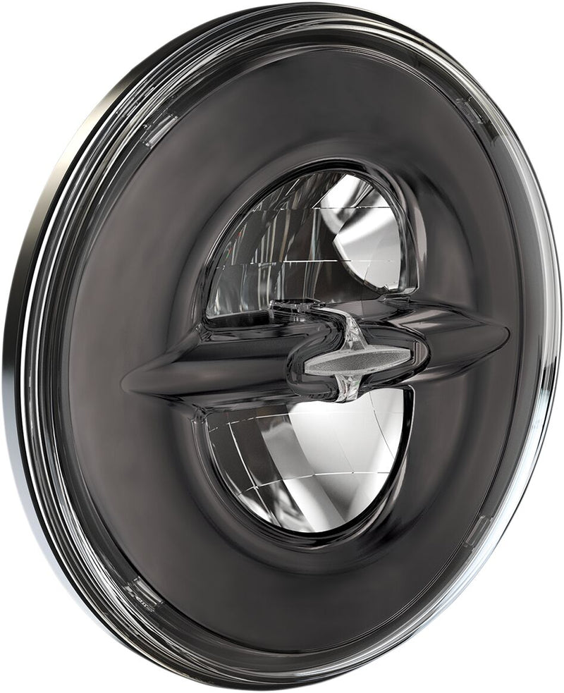 Headlight 7" With Mounting Ring Reflector 12V LED Dark Chrome