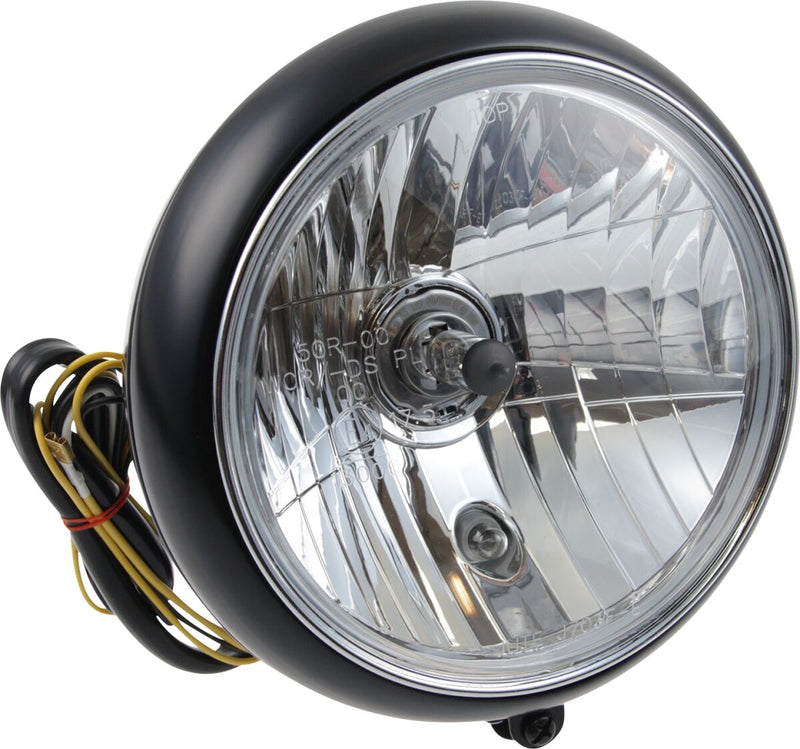 Headlight Black / Clear - 7 Inch