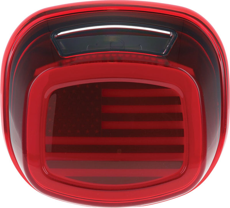 Tracer US Flag LED License Plate Light Red For Harley Davidson FLHR 1340