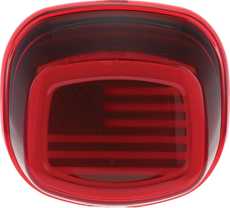 Tracer US Flag LED Taillights Red For Harley Davidson FLHR 1340