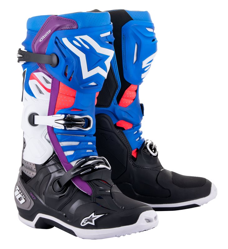 Tech 10 Supervented Off-Road Boots Black / Enamel Blue / Purple / White