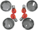 Turn Signal Lens Kit OEM Deuce-Style Smoke Lens With Chrome Trim Ring