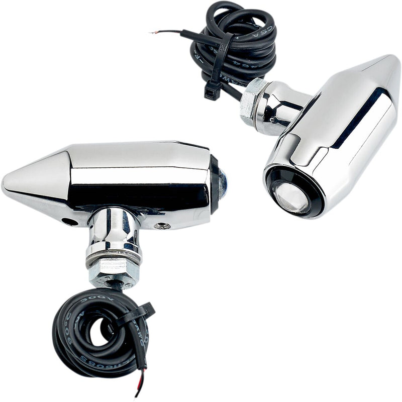 Vega LED Center Mount Turn Signals Chrome / Amber Lens