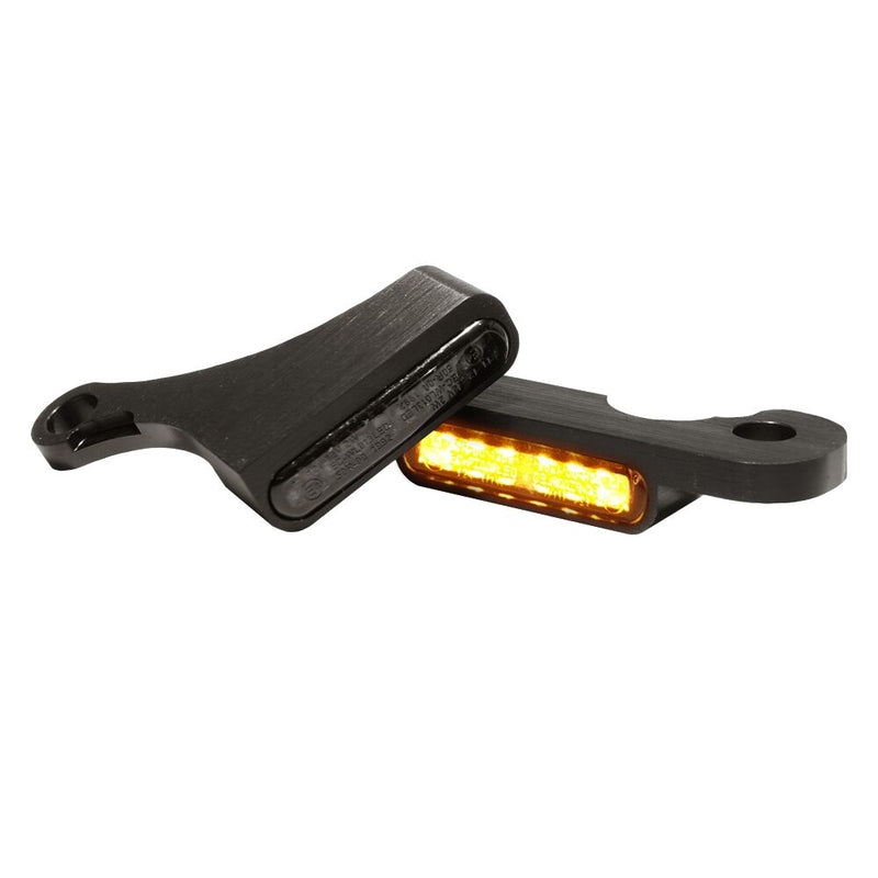 Handlebar Mounting LED Blinkers Amber / Black For Harley Davidson FLS 1690 2015-2016 HBTSFL15