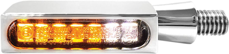 Turn-Signal Blokk-Line LED With Position Light Amber / Chrome