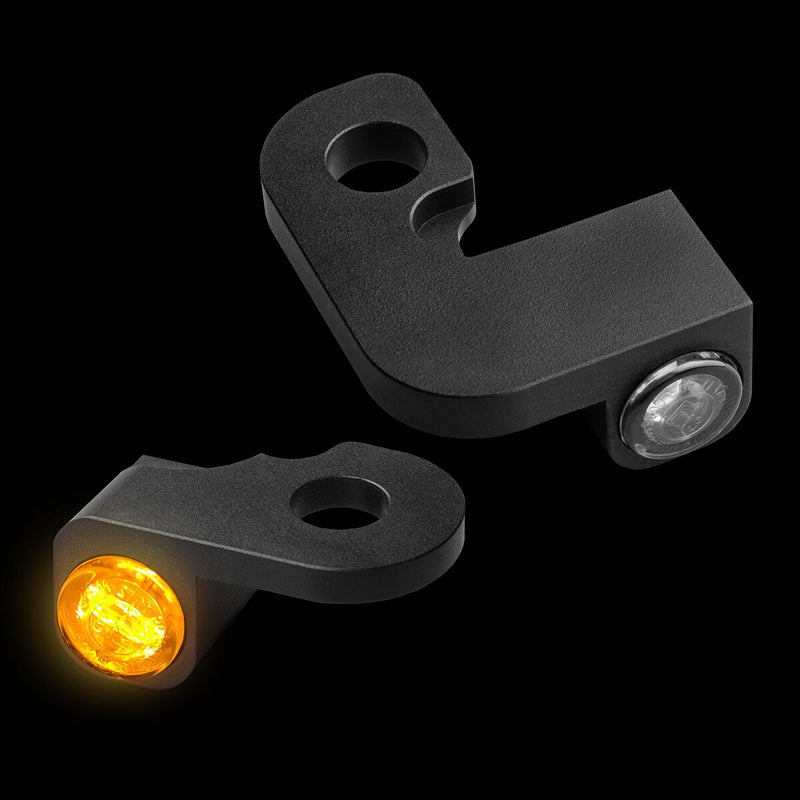 NANO Series Handlebar Turn Signals Black For Harley Davidson FLS 1690 2012-2014 HBTSNFL14PL