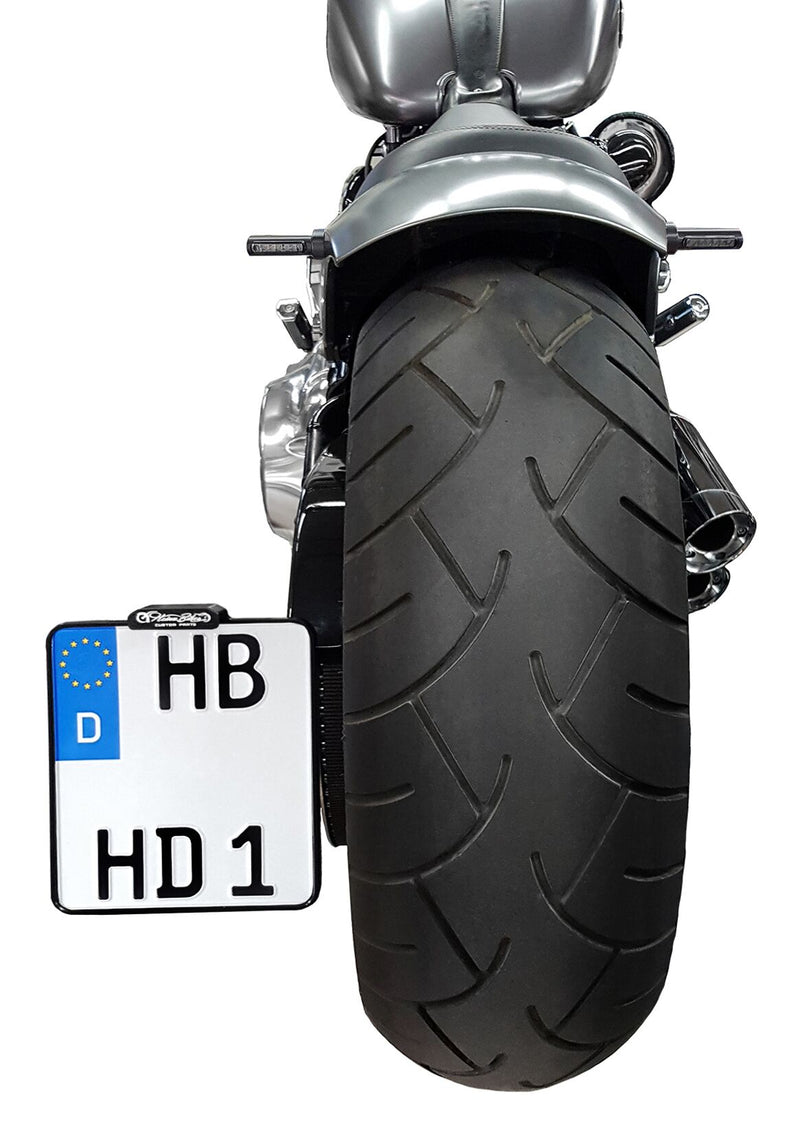 Side Mount License Plate Holder With Taillight Aluminium Black For Harley Davidson FLD 1690 2012-2013 HBSKZFX