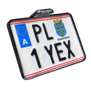Slip-In License Plate Mounts With LED Plate Light Chrome A