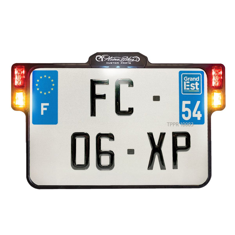 All-In-One 2.0 Black France License Plate With LED Break & Rear Light