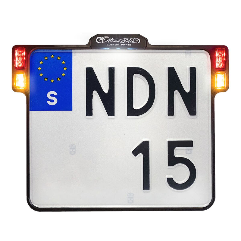 All-In-One 2.0 Black Sweden License Plate With LED Break & Rear Light