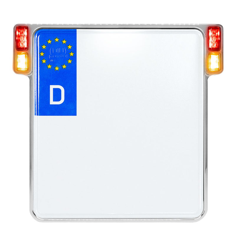 License Plate Holder 3-in-1 Chrome DE For EU Countries